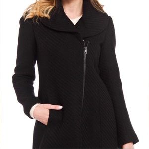 JESSICA SIMPSON Asymmetrical Classic Coat Black